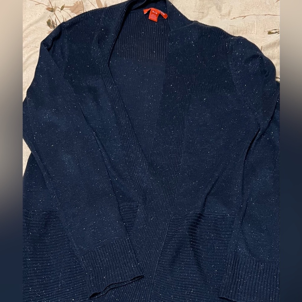 Sparkly navy blue cardigan. EUC. Bring a little casual sparkle to your day.